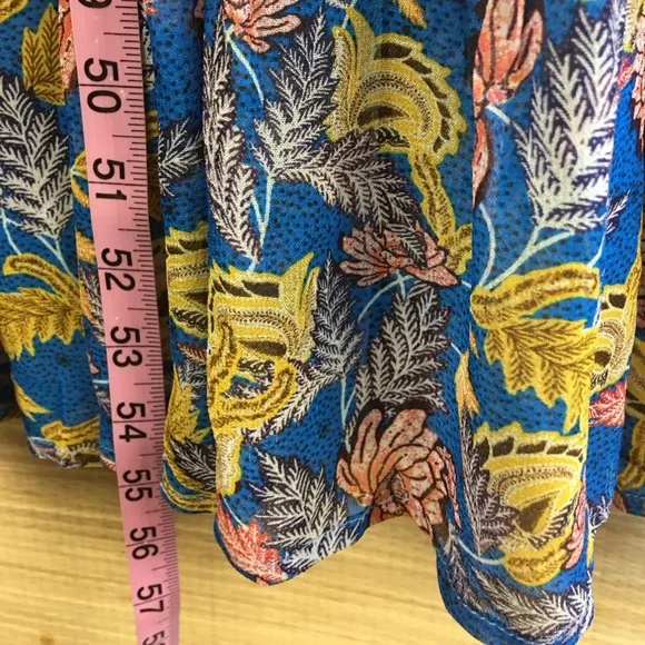 Verb Pallavi Singhee Anthropologie Dress Sequin Paisley Floral In Blue.. Size 10 - Picture 16 of 16